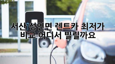 서산 성연면 렌트카 최저가 비교, 어디서 빌릴까요?
