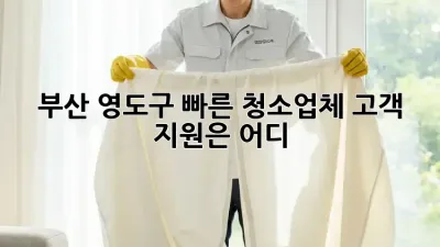 부산 영도구 빠른 청소업체 고객 지원은 어디?